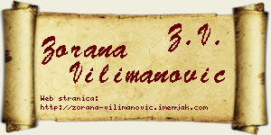 Zorana Vilimanović vizit kartica